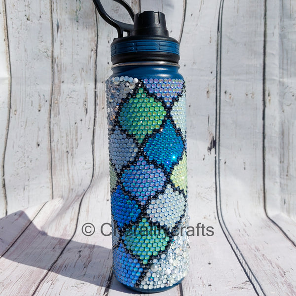 25 oz Morrocan Tile Rhinestone Waterbottle