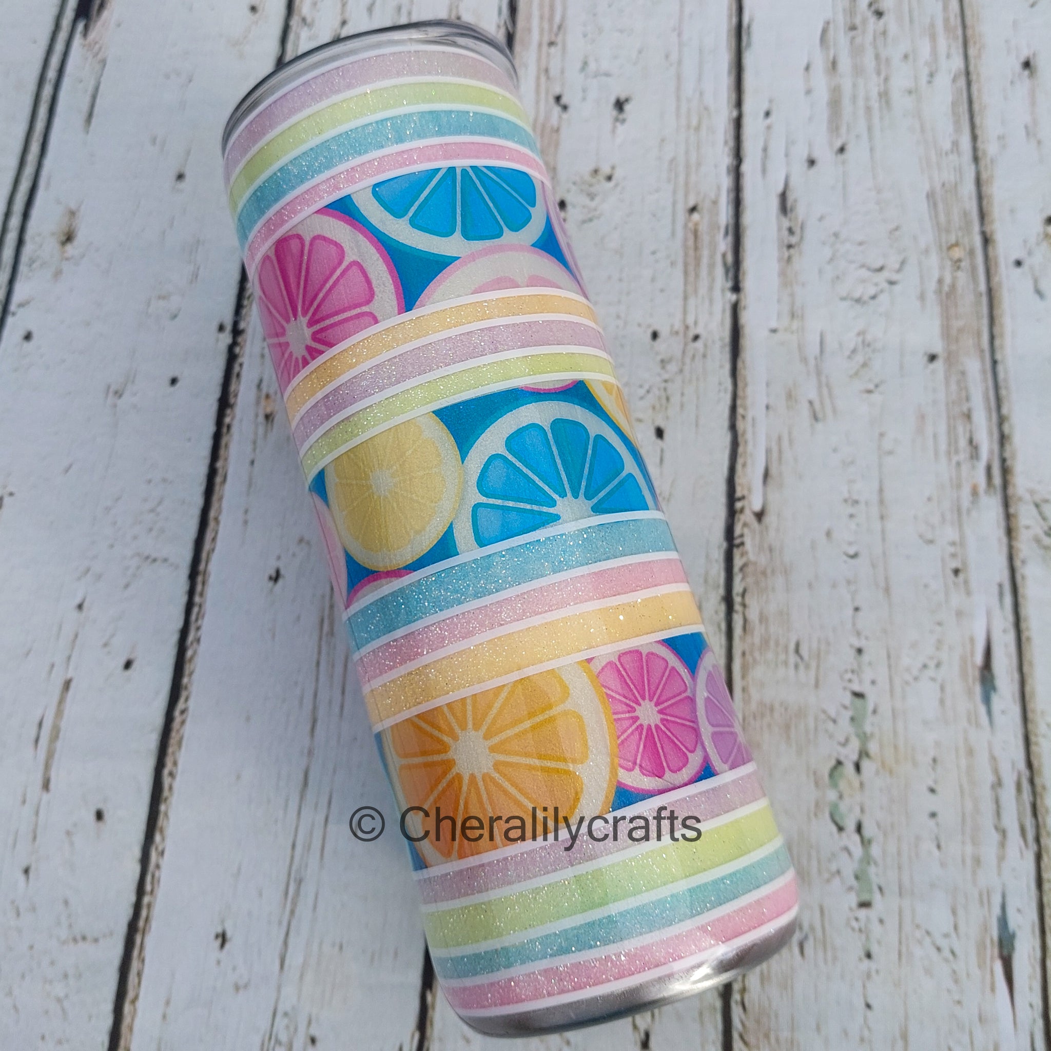 20 oz Skinny Citrus Stripes Tumbler