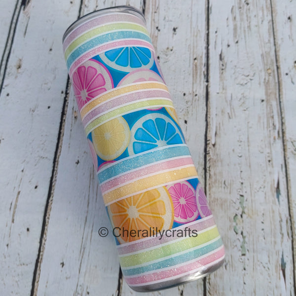 20 oz Skinny Citrus Stripes Tumbler