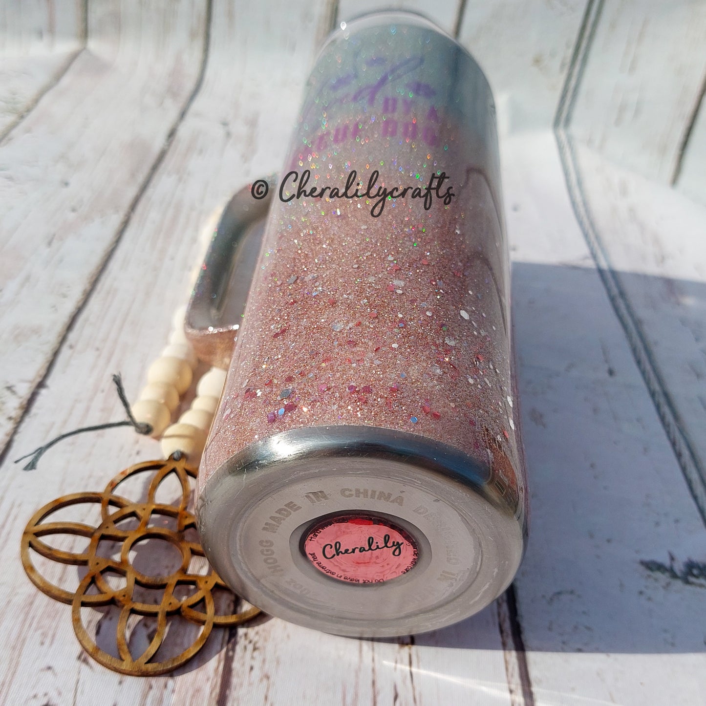 20 oz Skinny Handled "Loved by Rescue Dog" Tumbler