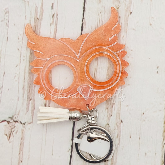 Orange Owl Keychain w/ tassel