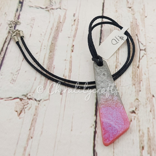 Pink & Silver Trapezoid Necklace