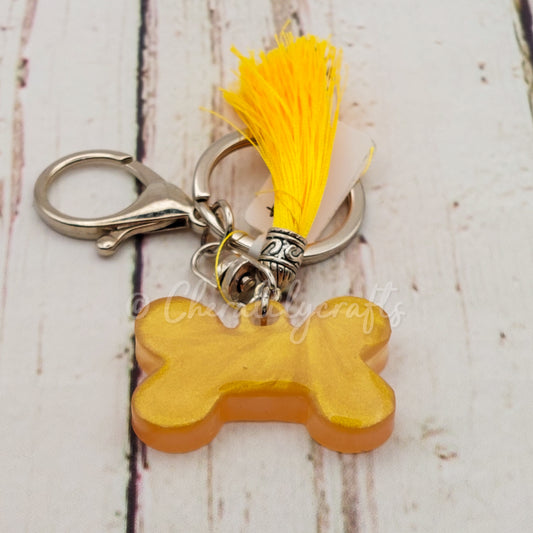 Yellow Dog Bone Keychain