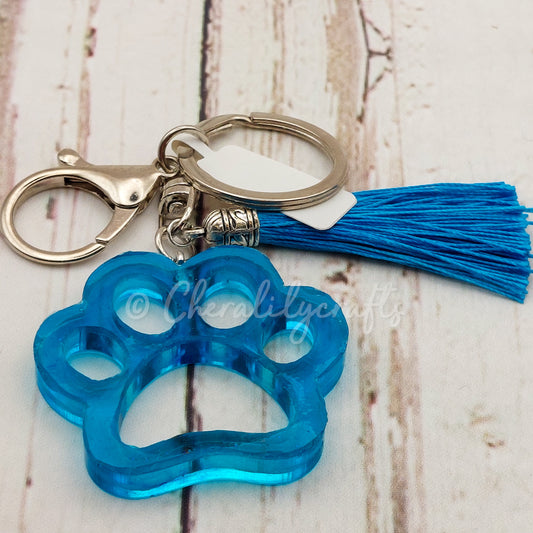 Blue Paw Keychain