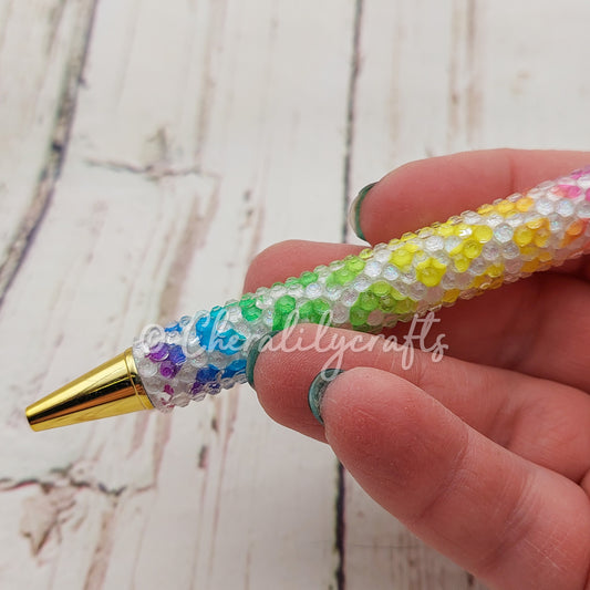 Pastel Leopard Rhinestone Pen