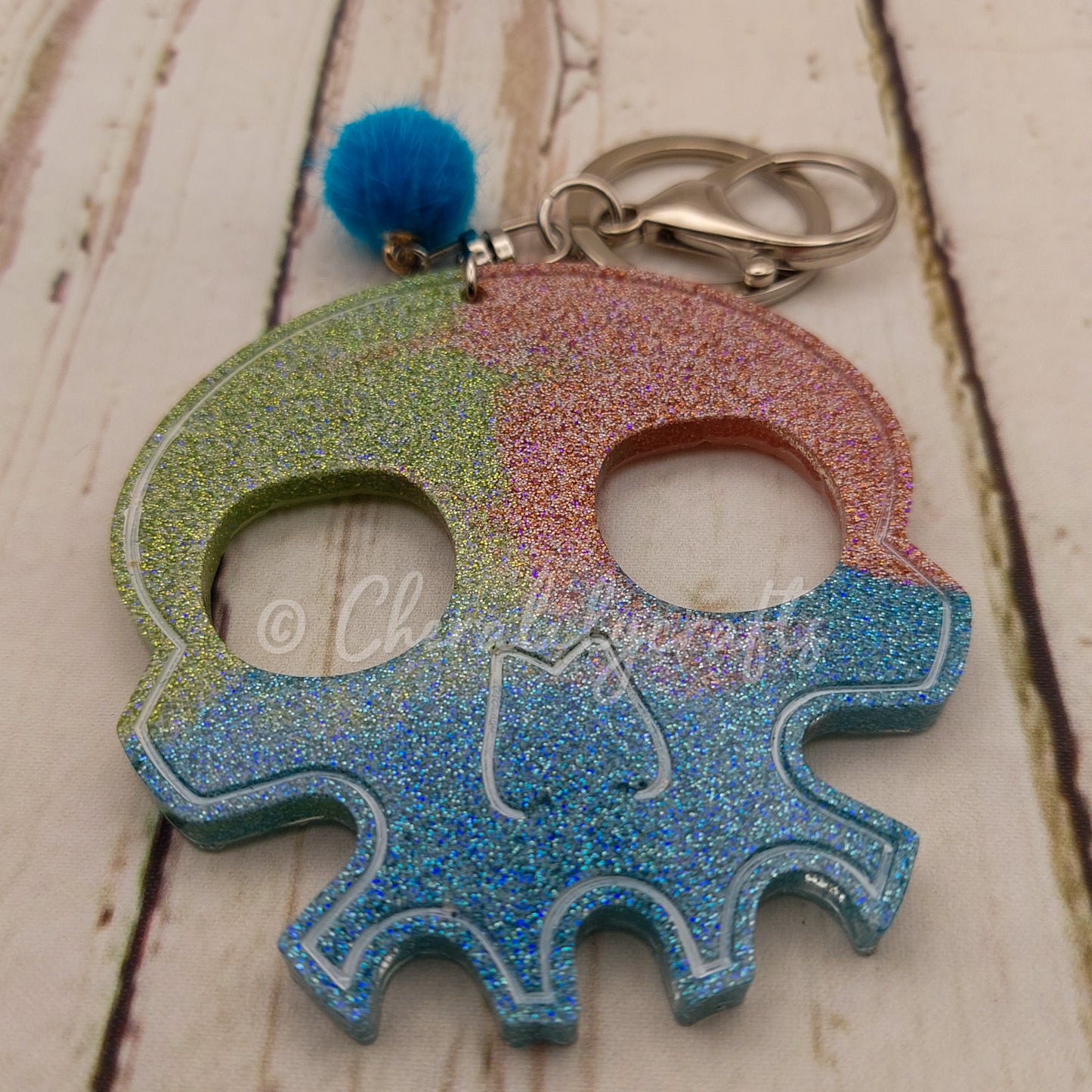 Blue/Red/Green Skull Keychain