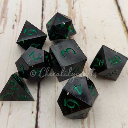 CUSTOM 7 Piece Polyhedral Dice Set