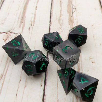 CUSTOM 7 Piece Polyhedral Dice Set