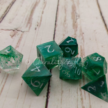 CUSTOM 7 Piece Polyhedral Dice Set