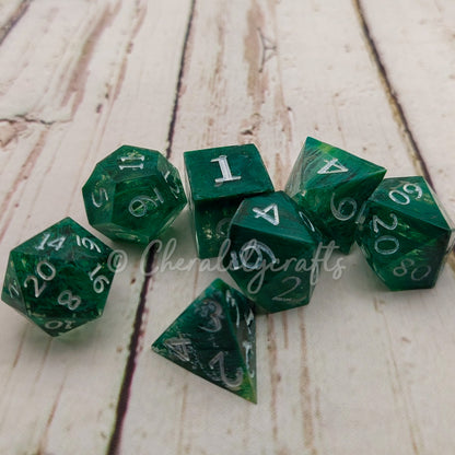 CUSTOM 7 Piece Polyhedral Dice Set