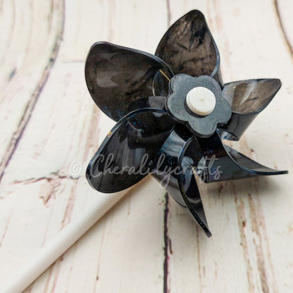 Black Epoxy Pinwheel