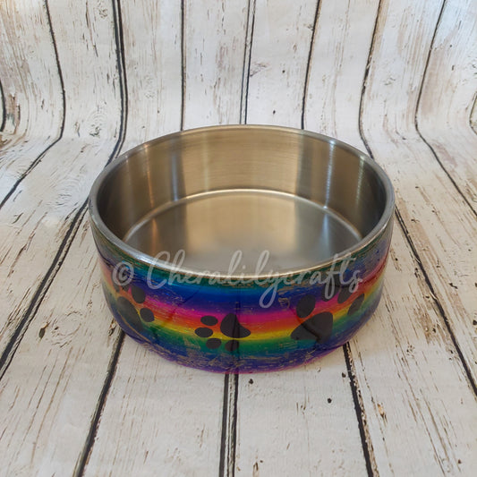 64 Oz Rainbow Paws Pet Bowl