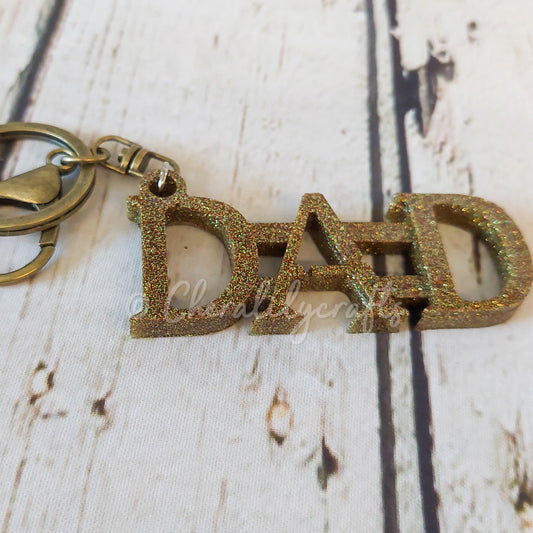 Gold DAD Keychain