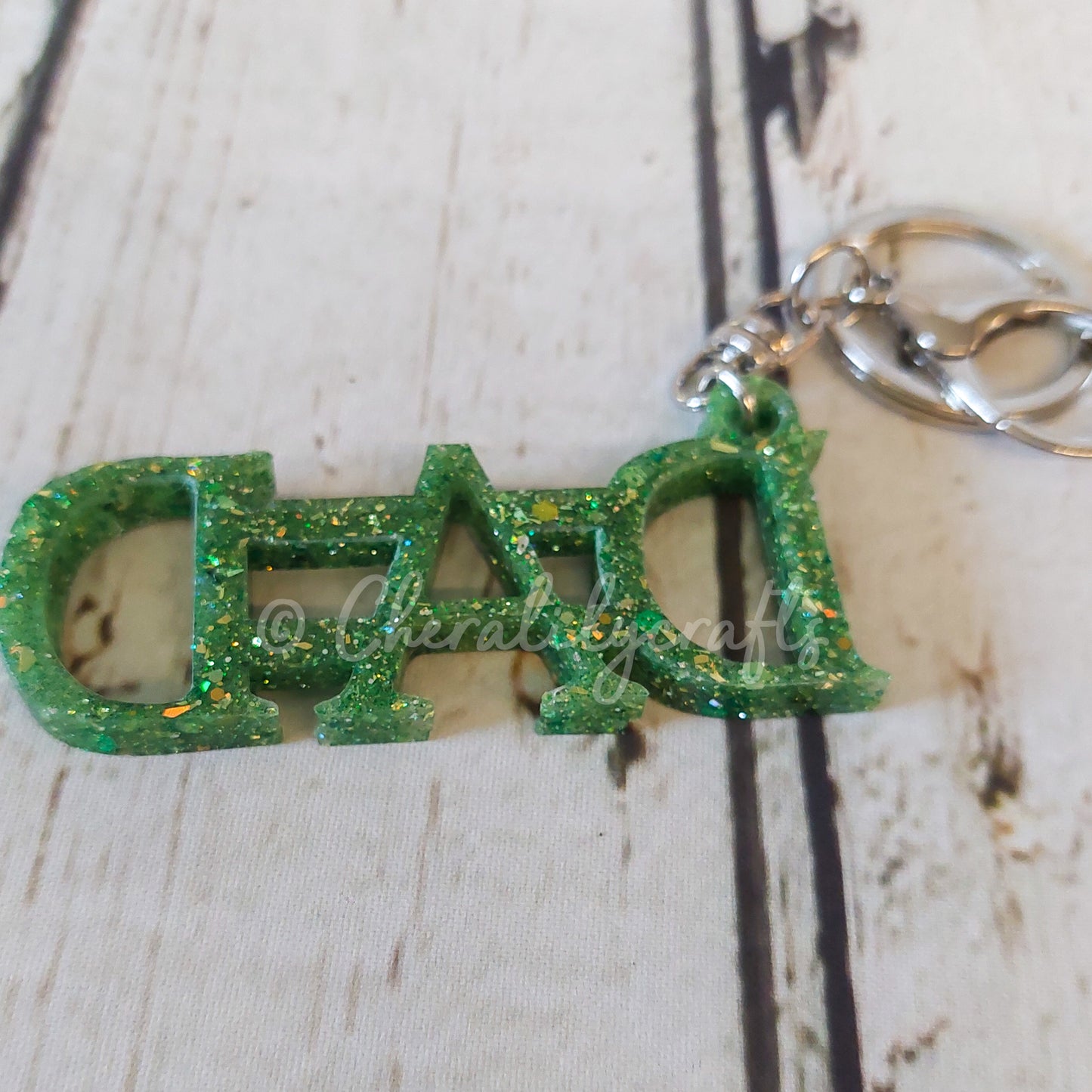 Green DAD Keychain