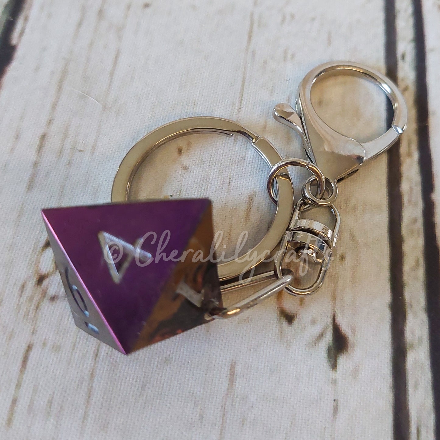 Metallic Dice Keychain