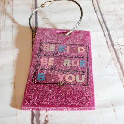 Pink Be You Badge Reel/Luggage Tag