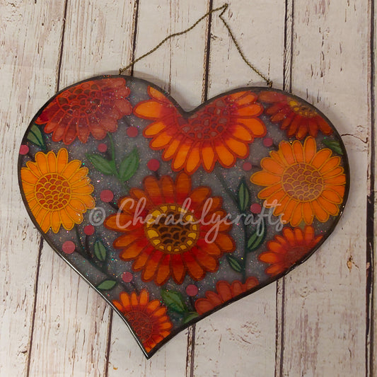 Floral Heart Suncatcher