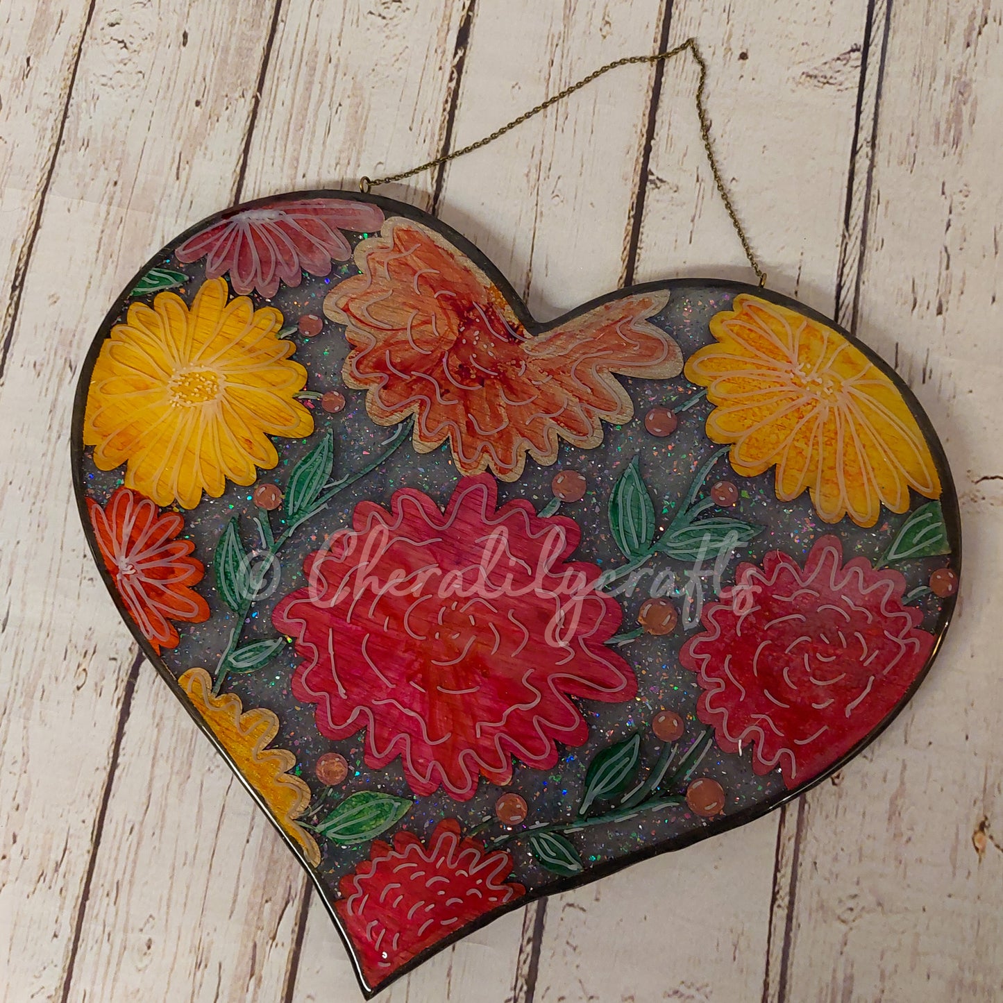 Floral Heart Suncatcher