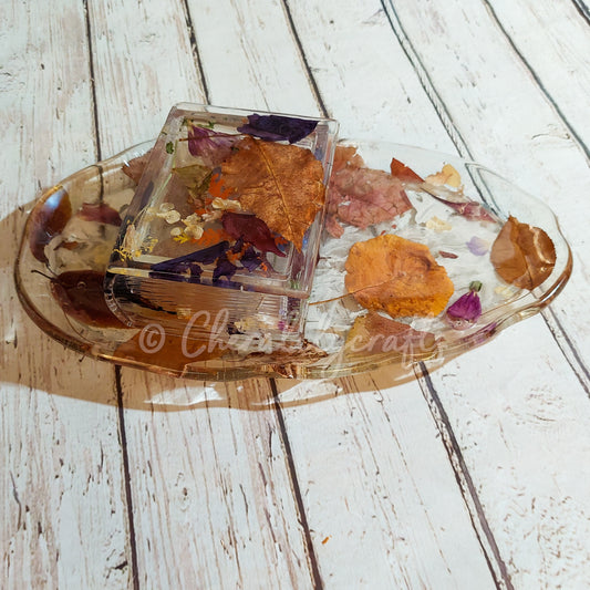 Large Oval Tray W/ Book Trinket Box