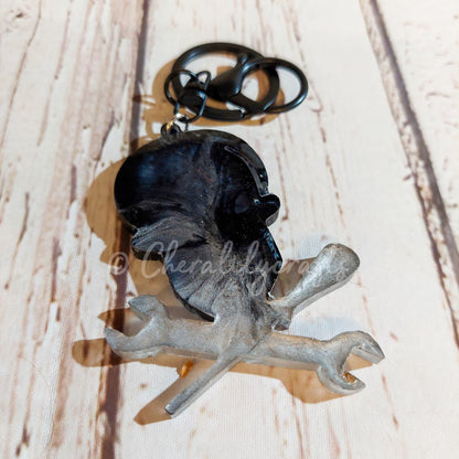 Skull w/ Tools Keychain