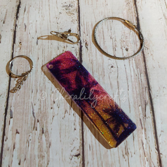 Palm Tree Keychain/ Luggage Tag