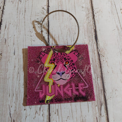 Pink Jungle Badge Reel/Luggage Tag