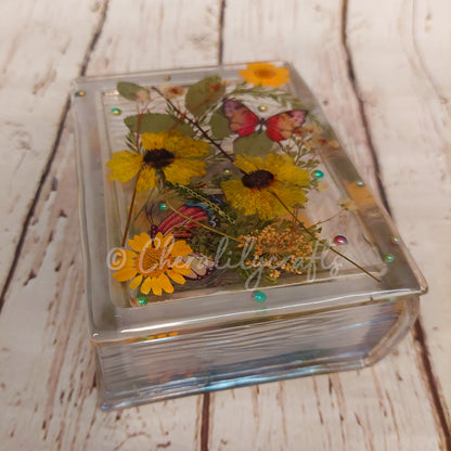 Floral Book Trinket Box