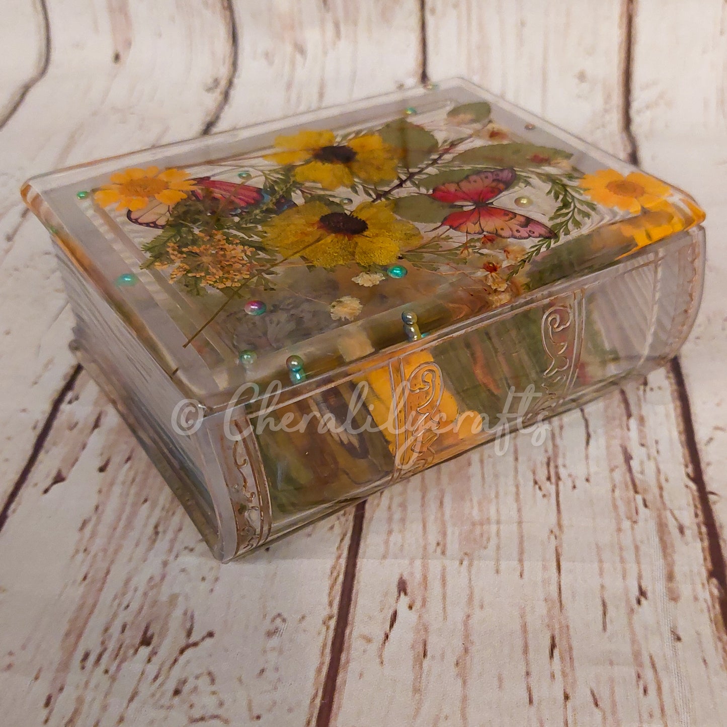 Floral Book Trinket Box