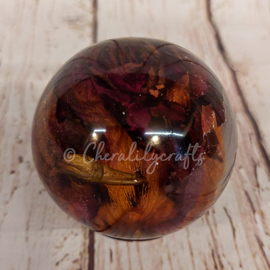 Red Rose Resin Sphere