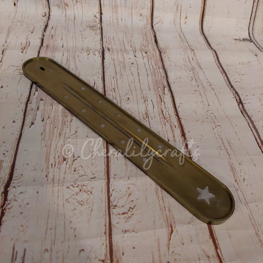 Long Silver/Gold Star Incense Holder