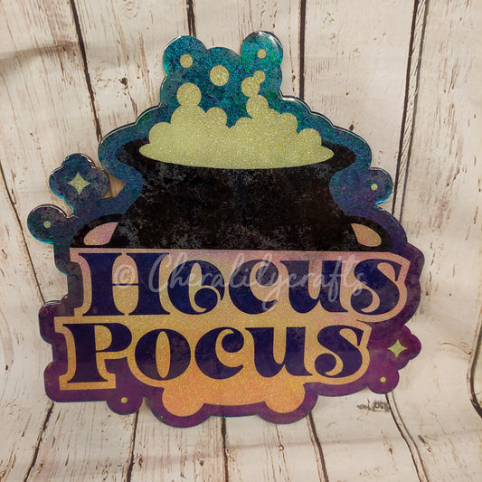 Hocus Pocus Cauldron Wood/Resin Decor