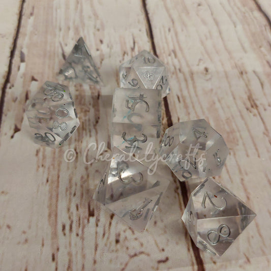 7 Piece Polyhedral Dice Set- Clear