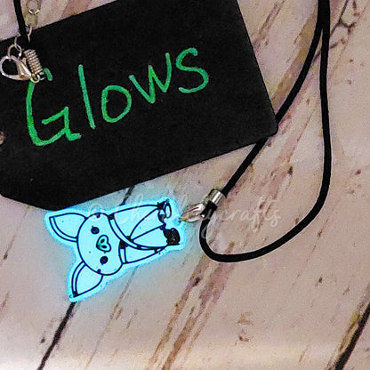 GLOWING Hanging Bat Epoxy Necklace