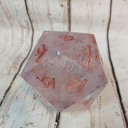 Large Rose Gold Drip D20 Dice