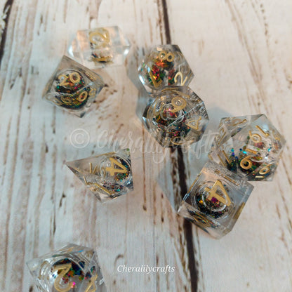 8 Piece Polyhedral Dice Set- Magic Potion Orb