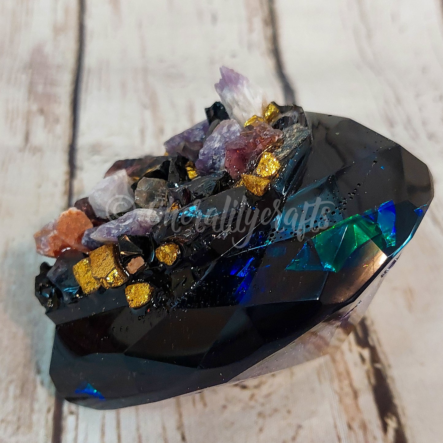 Resin Diamond Heart with crystal top