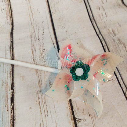 Pink/White/Teal Epoxy Pinwheel