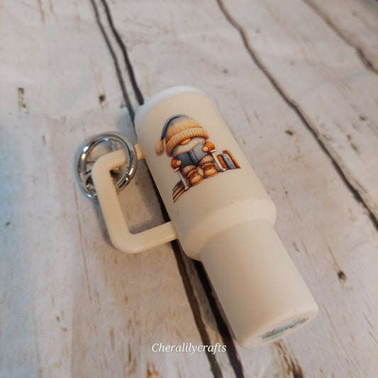 Cream Tumbler Keychain