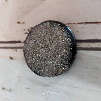 Glitter Round Faceted Magnet