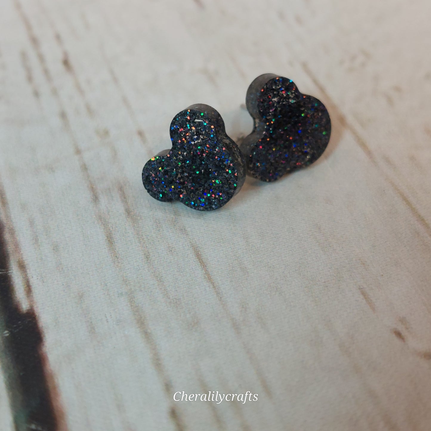 Glittery Mouse Ear Studs