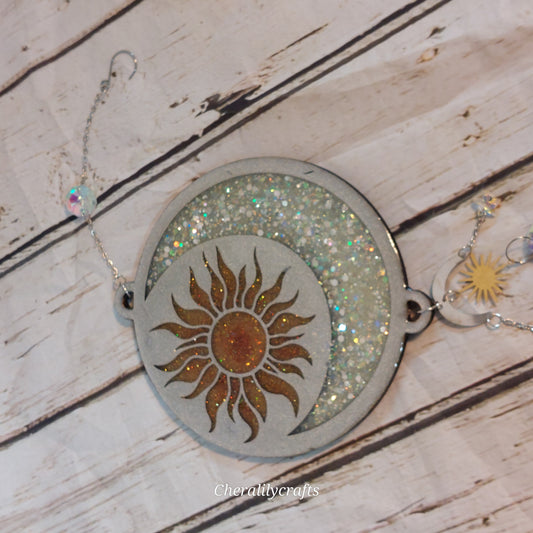 Sun/Moon Suncatcher w/ crystals