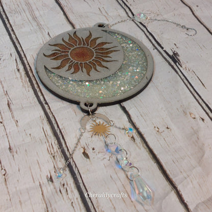 Sun/Moon Suncatcher w/ crystals