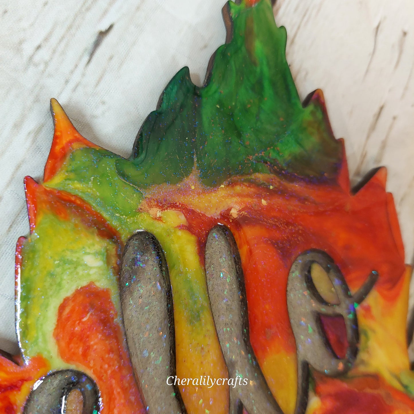Hello Fall Wood/Resin Decor-Short Stem