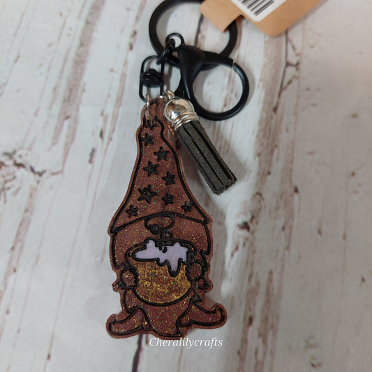 Halloween Gnome w/ Cauldron Keychain