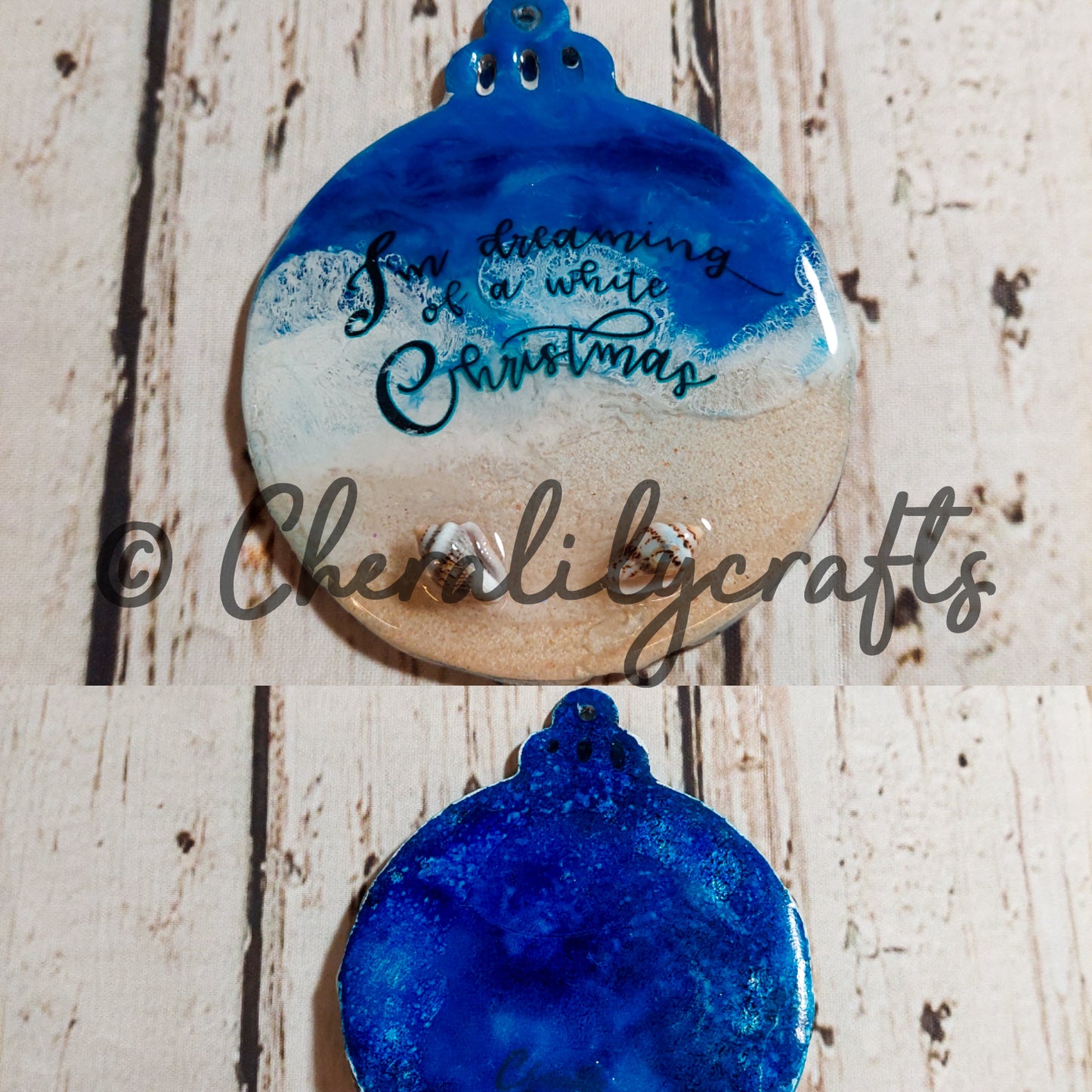 Dreaming Of White Christmas Beach Ornament #1