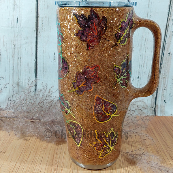 25 oz Handled Fall Geode Tumbler