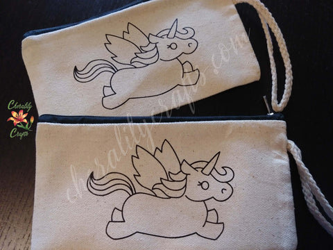 Color your own Canvas Pouch- Alicorn