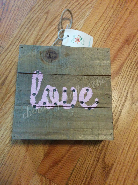 LOVE Wood Plaque with LED Lights